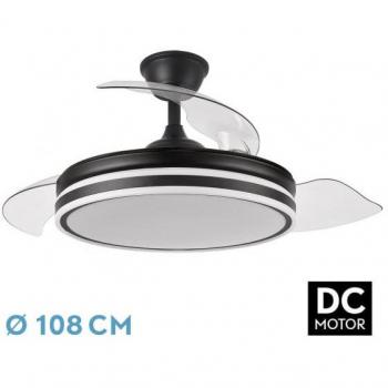 Ventilador de Techo FABRILAMP BAYOMO Negro 72W 7200lm Motor DC con Control Remoto