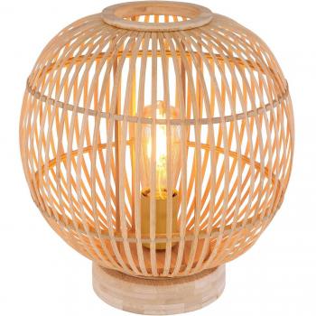 Lámpara de mesa Hildegard de bambú, Ø 30 cm, 1xE27, 60W