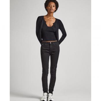 Jeans Skinny de Mujer Pepe Jeans, Tiro Alto, Lavado Rinse, Negro, 29/32