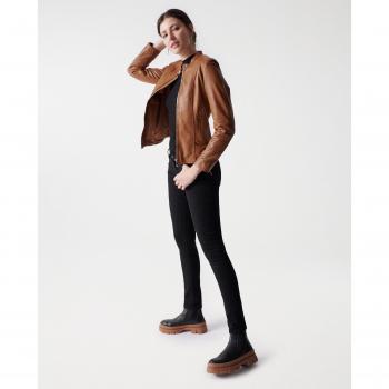Cazadora de mujer Salsa Jeans de cuero corte regular
