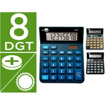 Calculadora Liderpapel Sobremesa XF19 8 Dígitos Solar y Pilas 127x105x24 mm Expositor de 10 Unidades