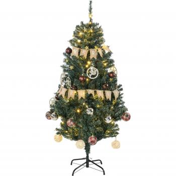 Árbol de Navidad Artificial con Luces LED y Decoraciones