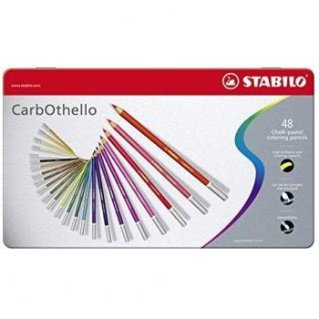 Lápiz de color tiza-pastel STABILO CarbOthello - Caja de metal con 48 colores