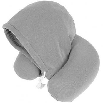 Travelstar TS-H-1002 - Cojín para cervicales con capucha, color gris