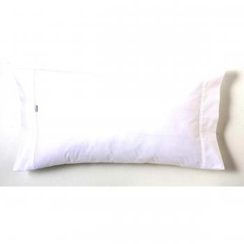 ESTELA - Funda de Almohada Combi Liso 200 Hilos algodón Peinado, Color Blanco - 1 Pieza de 45x125 cm - Confeccionado con biés - 100% Algodón - 200 Hilos