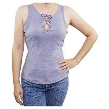 Lofbaz Mujer Camisa Sexi Casual sin Mangas Design #1 Lavender S