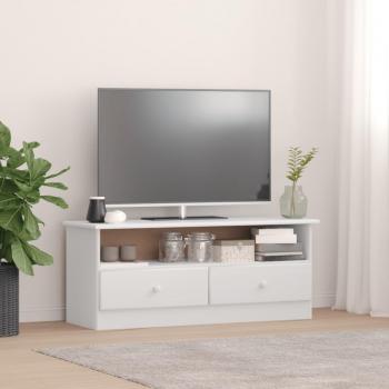 vidaXL ALTA White TV Cabinet with Drawers 100x35x41 cm Solid Wood Pine