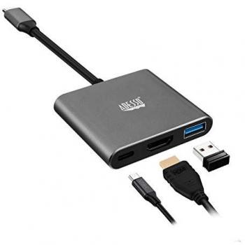 Adesso AUH-4010 USB 3.2 Gen 1 Type-C Multiport Docking Station with DisplayPort, HDMI, Thunderbolt 3, supporting 5 - 20 V, dimensions: 45 mm x 13