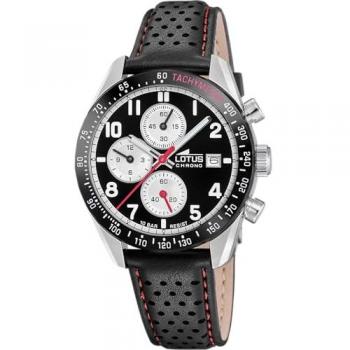 Reloj Lotus Chrono 18995/4 de Hombre con Correa de Piel Negra y Caja de Acero Inoxidable 316L