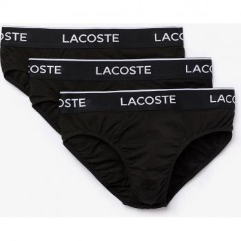 Lacoste - Pack de tres slips de hombre negros