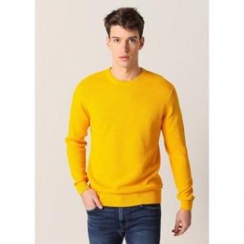 Jersey básico amarillo Six Valves para hombre con cuello en caja