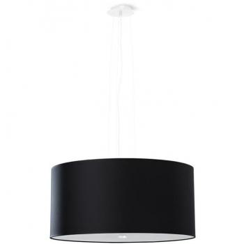 Lámpara Colgante Otto 50cm Negro E27 Vidrio Acero Tela 5 Bombillas 115cm LEDBOX