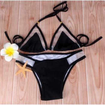 ZAIQUN Moda Malla Bikini Ropa de Playa Trajes de Baño Para Mujeres