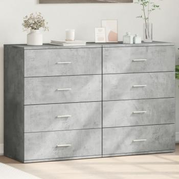 Armario aparador 2 piezas hormigón gris 60x39x80 cm madera multicapa ingeniería