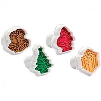 Cortadores de galletas con sello Tescoma Delicia, 4 piezas, navideños