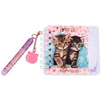 Depesche- TopModel Leo Love-Juego, pequeño Cuaderno con bolígrafo, Aprox. 9,2 x 7,7 x 1,4 cm,