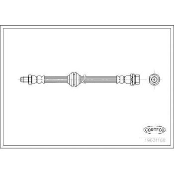 Latiguillo de freno CORTECO 19031168, tipo: Latiguillo de freno, características: fabricado en material resistente a la presión, con conexiones precisas para un ajuste perfecto, diseñado para garantizar un rendimiento óptimo