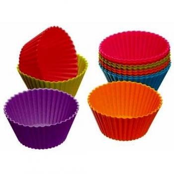 Colourworks Moldes de Silicona para Magdalenas, Multicolor, 6 cm, 12 Unidades