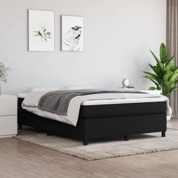 Cama box spring de muelles con colchón negro 140x200 cm en tela Vidaxl