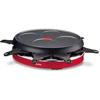 Raclette 3 en 1 Tefal Colormania Roja 1050W para 8 personas y crepes