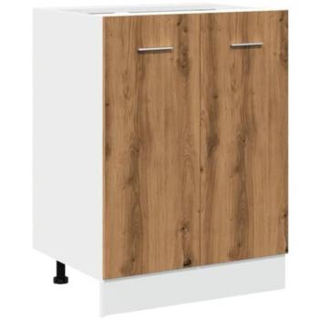Armario inferior madera ingeniería roble artisan 60x46x81,5 cm, Armario de Cocina, Armario de Almacenamiento, Mueble de Cocina, estantería