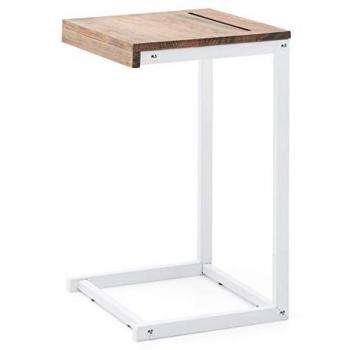 Mesita de Ordenador Sofá Eco 36x40x63cm en Madera Maciza de Pino con Acabado Vintage Estilo Industrial