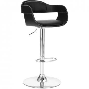 Taburete de cocina cuero sintético negro