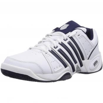 K-Swiss Performance KS TFW ACCOMPLISH LTR-WHITE/NAVY/SILVER-M - Zapatillas De Tenis de cuero hombre, color blanco, talla 44