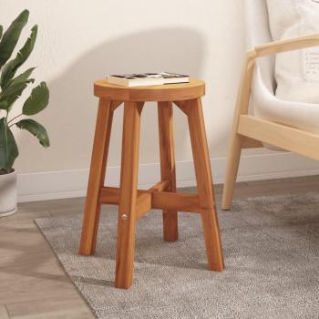 Taburete Redondo de Madera Maciza de Acacia Marrón 38x38x45 cm