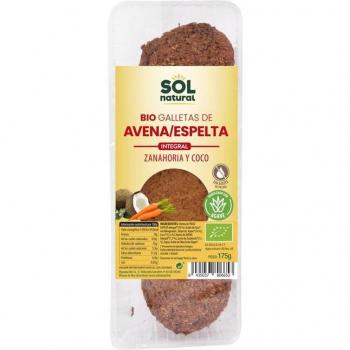 SolNatural Galletas de Avena y Espelta con Zanahoria y Coco 175g