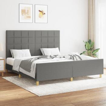 Cama solar sin colchón gris oscuro 160x200 cm Tejido vidaXL