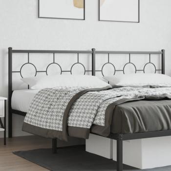 Cabecero de metal negro de 200 cm Vidaxl