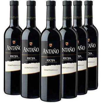 Antaño Tempranillo - Vino Tinto D.O Rioja - Caja de 6 Botellas x 750 ml