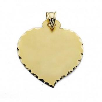 Colgante chapa oro 18k corazón grande liso
