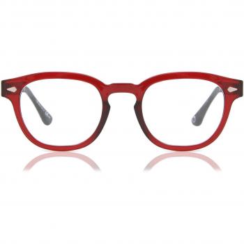 Cuadrado Clip-On Plástico Borgoña - Armazones y Lentes Recetadas para Hombre - Gafas Anti-Azules - SmartBuy Collection