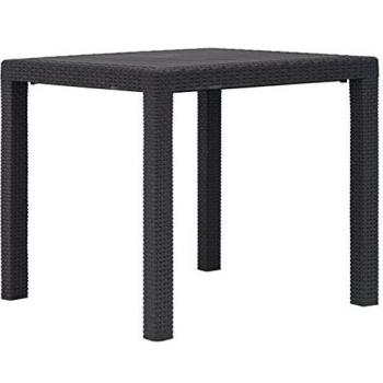 vidaXL Garden Table Brown 79x79x72 cm Plastic Rattan Look