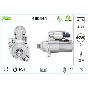Motor de arranque VALEO 460444 para SEAT: Ibiza, Leon, Altea, Cordoba, Toledo & VOLKSWAGEN: Golf, Passat, Polo, Touran, Transporter, Tiguan