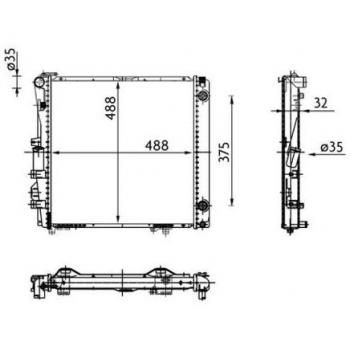 Radiador de refrigeración del motor MAHLE CR 339 000S, tipo: radiador, características: alta eficiencia en la refrigeración, diseño optimizado para una mejor circulación del líquido refrigerante, fabricado con materiales de alta calidad
