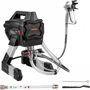 Pulverizador de pintura sin aire Vevor, máquina pulverizadora eléctrica 7/8HP 650W para pintura interior y exterior, varilla de pulverización, capacidad de 0.24GPM, pistola de pulverización