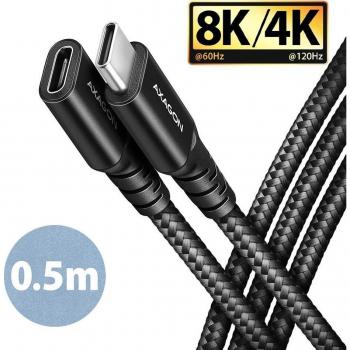 AXAGON Extensión BUCM32-CF05AB USB-C  USB-C 3.2 Gen 2, 0.5m, 20 Gbps, ALU, braid