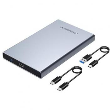 Carcasa Externa de 2.5'' SATA HDD/SSD USB 3.1 y USB 3.2, Plata