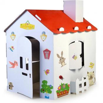 Casa de cartón Feber con pegatinas