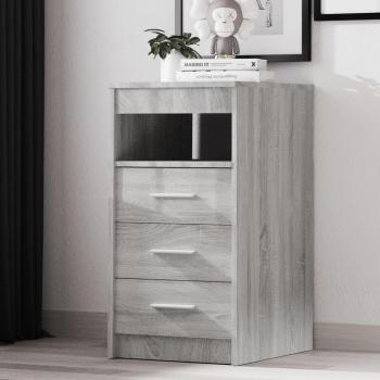Cajón de madera multicapa gris Sonoma 40x50x76 cm