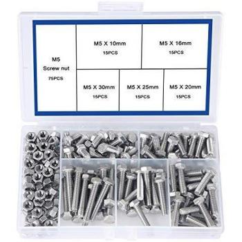 newlng M5 Esquina Exterior Perno Hexagonal 304 Acero Inoxidable Juego de Tornillos Industria de La Maquinaria Tornillos Hexagonales Mecánicos y Tuercas 200pcs