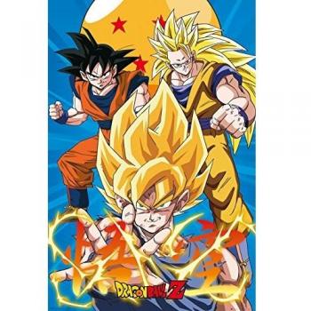Gb Eye Póster Dragon Ball Z, 3 Gokus EVO, Madera, Varios, 61 x 91.5 x 0.02 cm