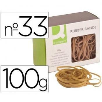 Caja Gomillas elasticas q-connect 100 gr numero 33 90 x 2 mm