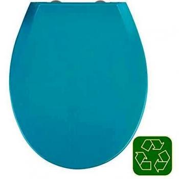 WENKO Tapa de WC Kos azul, Easy Close termoplástico - dispositivo automático de descenso, Thermoplast, 37 x 44 cm, Azul