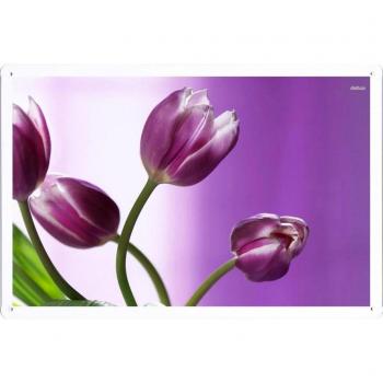 Metal cartel Cartel de chapa Hojalata sesión Flower Tin Sign #21575 Purple And White Tulips Retro Vintage Pared Decoración by hamgaacaan