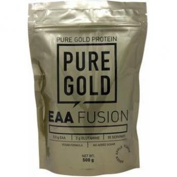 Pure Gold Protein EAA Fussion Manzana Verde 500g - Suplemento de aminoácidos esenciales en polvo, sabor manzana verde, envase de 500 gramos