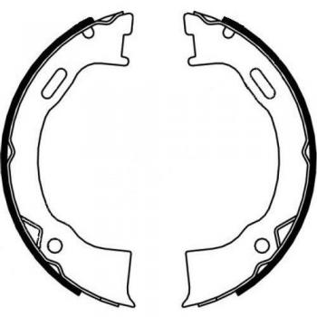 Zapata de Freno de Mano HELLA 8DA 355 050-161 - Juego de Máchoras para Freno de Estacionamiento Jeep Cherokee III